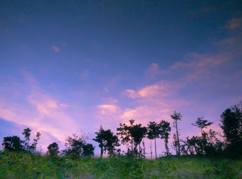 Scenic view of landscape against sky at sunset