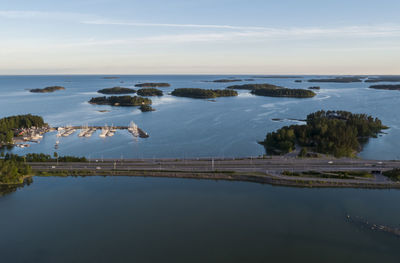 Aerial view of sea against sky