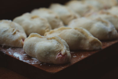 Close-up of meat on cutting board