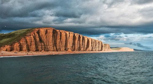 Scenic view of sea against cloudy sky