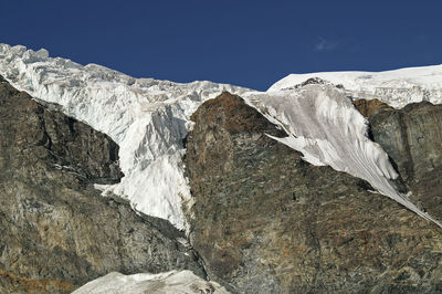 Scenic view of the swiss alps against clear sky