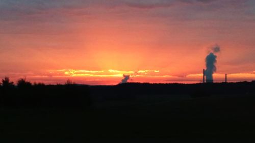 Silhouette of landscape at sunset