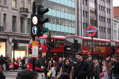 People walking in city