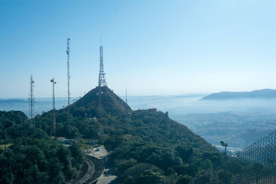 Scenic view of mountains against clear sky