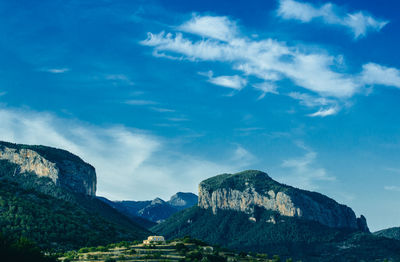 Scenic view of rocky mountains against sky