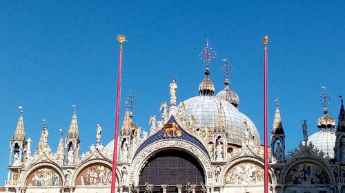View of cathedral against clear blue sky
