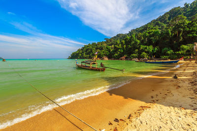 Scenic view of beach against sky