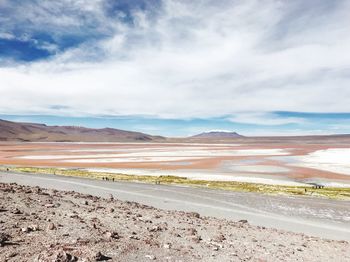 Scenic view of land against sky