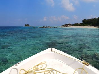 Scenic view of sea against sky from a boat
