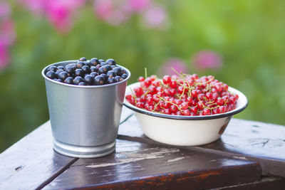 Close-up of food in bowl on table