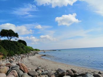 Scenic view of beach against sky