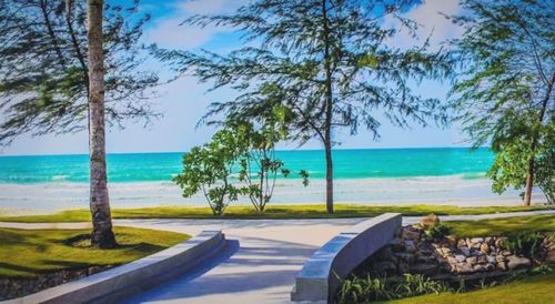 Scenic view of beach against sky