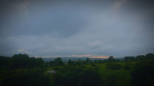 Scenic view of landscape against cloudy sky