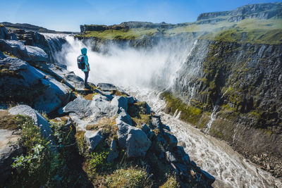 Scenic view of waterfall