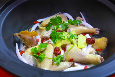 High angle view of salad in plate