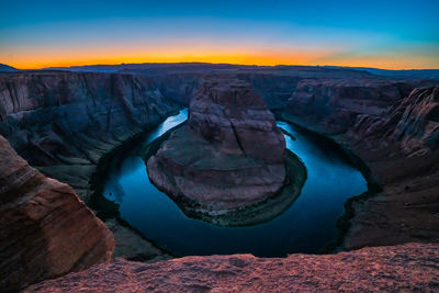 Rock formations at sunset