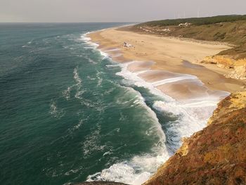 High angle view of beach against sky