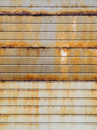 Full frame shot of rusty metallic wall