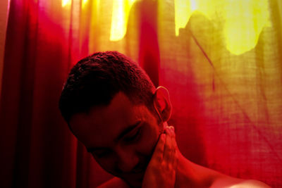 Close-up of mid adult man