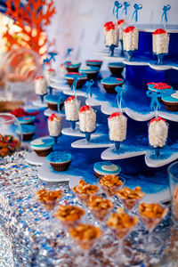 Close-up of ice cream on table