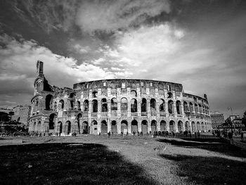 Old building against cloudy sky