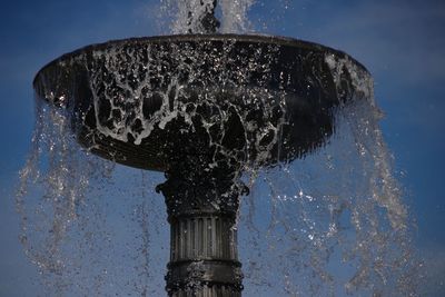 Close-up of water splashing on fountain