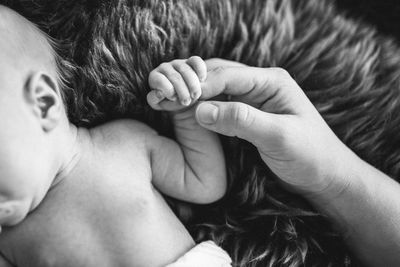 Close-up of couple hands