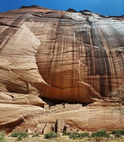 Low angle view of rocky landscape