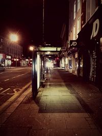 Illuminated street lights at night