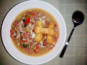 Close-up of served food