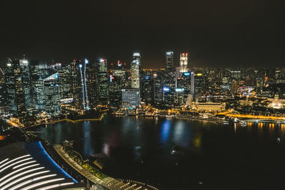 Illuminated city at night