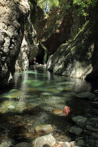 Scenic view of waterfall