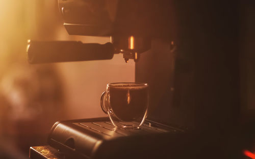 Close-up of coffee maker in kitchen