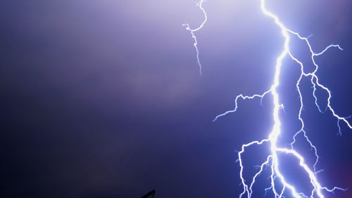 Lightning against sky