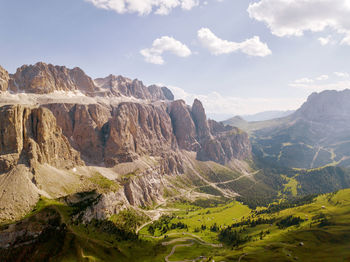 Scenic view of rocky mountains against sky