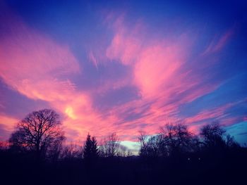 Silhouette of landscape at sunset