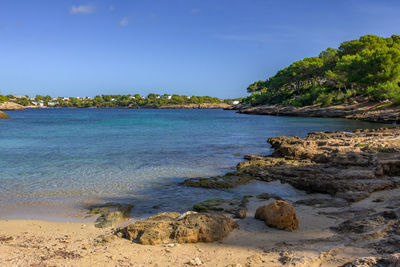 Panoramic view of a small beach in mallorca,balearic islands