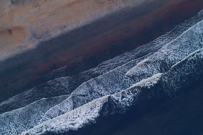 Close-up of snow on water