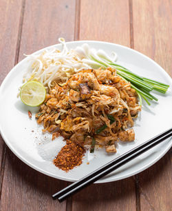 High angle view of meal served in plate