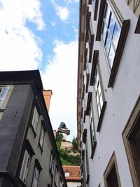 Low angle view of houses against sky