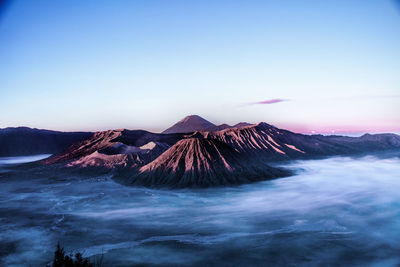 View of volcanic mountain