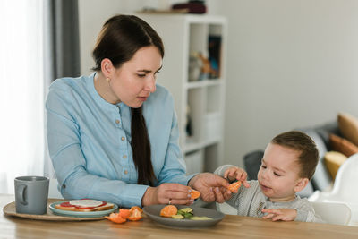Mother and daughter at home