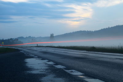 Road against sky during sunset