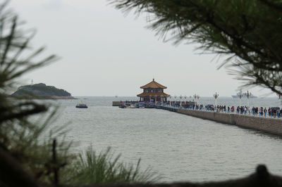 View of church at seaside