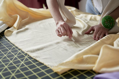 Midsection of woman with iv drip