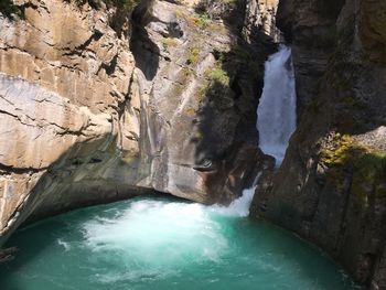 Scenic view of waterfall
