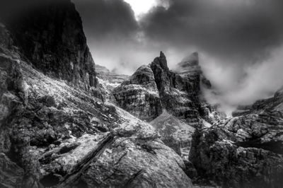 Panoramic view of rocky mountains against sky