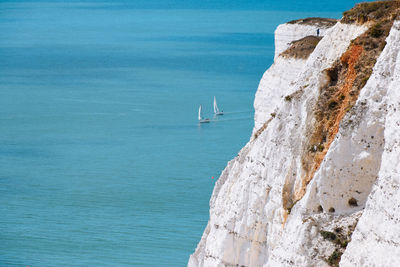 Scenic view of sea and rocks