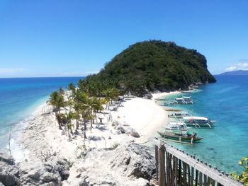 High angle view of beach