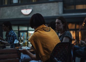 People sitting in restaurant